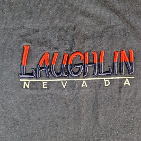 Vintage 90s Embroidered Laughlin Nevada T Shirt Size XL Made In USA - Picture 3 of 6